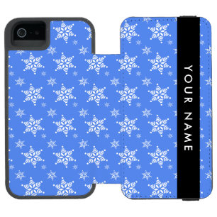 Witte sneeuwvlokken, Blauw, je naam, Personaliseer