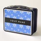 Witte sneeuwvlokken, Blauw, Jouw naam, Personalise (Voorkant)