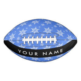 Witte sneeuwvlokken, Blauw, Jouw naam, Personalise American Football