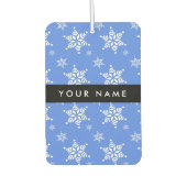 Witte sneeuwvlokken, Blauw, Jouw naam, Personalise Luchtverfrisser (Voorkant)