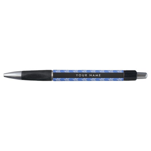 Witte sneeuwvlokken, Blauw, Jouw naam, Personalise Pen (Voorkant)