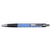 Witte sneeuwvlokken, Blauw, Jouw naam, Personalise Pen (Achterkant)