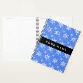 Witte sneeuwvlokken, Blauw, Jouw naam, Personalise Planner (Display)