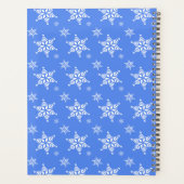 Witte sneeuwvlokken, Blauw, Jouw naam, Personalise Planner (Achterkant)