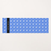 Witte sneeuwvlokken, Blauw, Jouw naam, Personalise Yogamat (Voorkant (horizontaal))