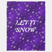 Witte Sneeuwvlokken Blauw-Paarse Backgd Fleece Dek (Voorkant)