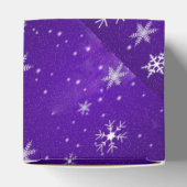 Witte sneeuwvlokken Blauw-Paarse Klassieke 2x2 doo Bedankdoosjes (Bovenkant)