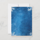 Witte sneeuwvlokken Blauwe oudejaarsfeest Kaart (Achterkant)