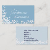 Witte sneeuwvlokken bloemen visitekaartje (Voorkant / Achterkant)