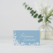 Witte sneeuwvlokken bloemen visitekaartje (Staand voorkant)