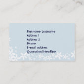 Witte sneeuwvlokken bloemen visitekaartje (Achterkant)