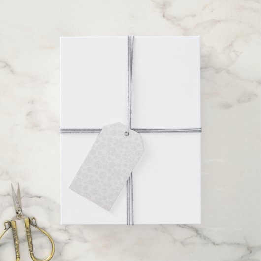 Witte sneeuwvlokken cadeaulabel (Met Touw)