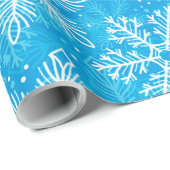 Witte sneeuwvlokken cadeaupapier (Rol Hoek)