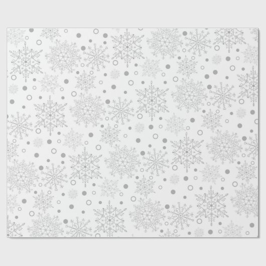 Witte sneeuwvlokken cadeaupapier (Vlak)