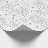 Witte sneeuwvlokken cadeaupapier (Hoek)