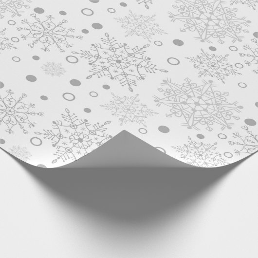 Witte sneeuwvlokken cadeaupapier (Hoek)
