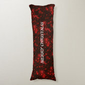 Witte sneeuwvlokken Diepe rode ondergrondse hoofdp Lichaamskussen (Voorkant Verticaal)