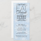 Witte sneeuwvlokken - Eet Drink en wees vrolijk Kaart (Voorkant / Achterkant)