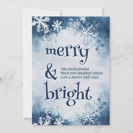 Witte sneeuwvlokken Elegant vrolijk en helder Feestdagenkaart (Voorkant)