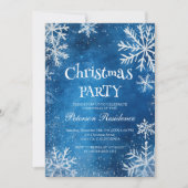 Witte sneeuwvlokken en een blauw kerstfeest kaart (Voorkant)