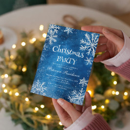 Witte sneeuwvlokken en een blauw kerstfeest kaart