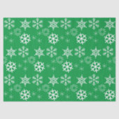 Witte sneeuwvlokken en groene achtergrond kerst tissuepapier (Voorkant)
