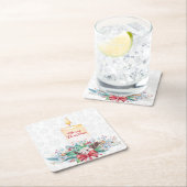 Witte sneeuwvlokken en kerstversiering kartonnen onderzetters (Insitu)