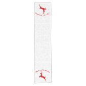 Witte sneeuwvlokken en rendieren korte tafelloper (Voorkant)