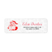 Witte sneeuwvlokken en rode kerstman etiket (Voorkant)