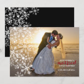 Witte Sneeuwvlokken Foto Vakantie Kaart (Voorkant / Achterkant)