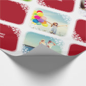 Witte Sneeuwvlokken Fotocollage Kerstcadeauverpakk Cadeaupapier (Hoek)