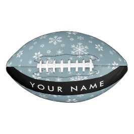 Witte sneeuwvlokken, grijs, Jouw naam, personalise American Football