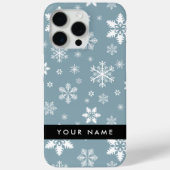 Witte sneeuwvlokken, grijs, Jouw naam, personalise Case-Mate iPhone Case (Achterkant)