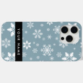 Witte sneeuwvlokken, grijs, Jouw naam, personalise Case-Mate iPhone Case (Achterkant (horizontaal))