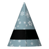 Witte sneeuwvlokken, grijs, Jouw naam, personalise Feesthoedjes (Achterkant)