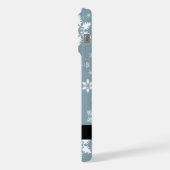 Witte sneeuwvlokken, grijs, Jouw naam, personalise iPhone Hoesje (Linkerkant)