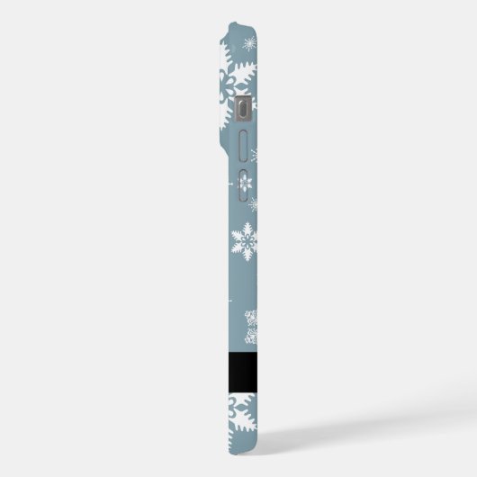 Witte sneeuwvlokken, grijs, Jouw naam, personalise iPhone Hoesje (Linkerkant)