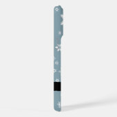 Witte sneeuwvlokken, grijs, Jouw naam, personalise iPhone Hoesje (Rechterkant)