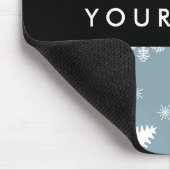 Witte sneeuwvlokken, grijs, Jouw naam, personalise Muismat (Hoek)