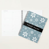 Witte sneeuwvlokken, grijs, Jouw naam, personalise Planner (Display)