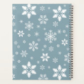 Witte sneeuwvlokken, grijs, Jouw naam, personalise Planner (Achterkant)