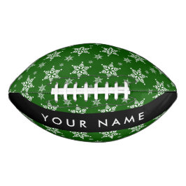 Witte sneeuwvlokken, Groen, Jouw naam, Personalise American Football