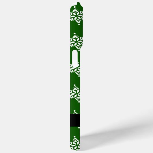 Witte sneeuwvlokken, Groen, Jouw naam, Personalise Case-Mate iPhone Case (Achterkant / Rechts)