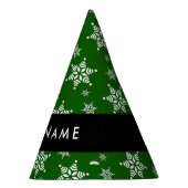 Witte sneeuwvlokken, Groen, Jouw naam, Personalise Feesthoedjes (Rechts)