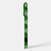 Witte sneeuwvlokken, Groen, Jouw naam, Personalise iPhone Hoesje (Linkerkant)
