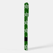 Witte sneeuwvlokken, Groen, Jouw naam, Personalise iPhone Hoesje (Rechterkant)