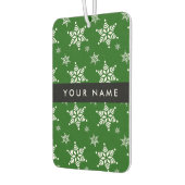 Witte sneeuwvlokken, Groen, Jouw naam, Personalise Luchtverfrisser (Links)