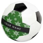 Witte sneeuwvlokken, Groen, Jouw naam, Personalise Voetbal (Drie kwart)