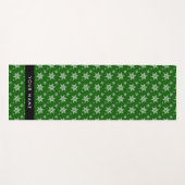 Witte sneeuwvlokken, Groen, Jouw naam, Personalise Yogamat (Voorkant (horizontaal))
