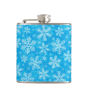 Witte sneeuwvlokken heupfles